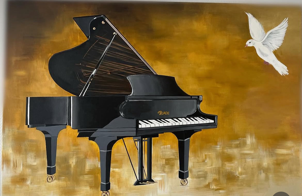 Piano and white dove