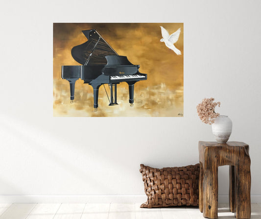 Piano and white dove